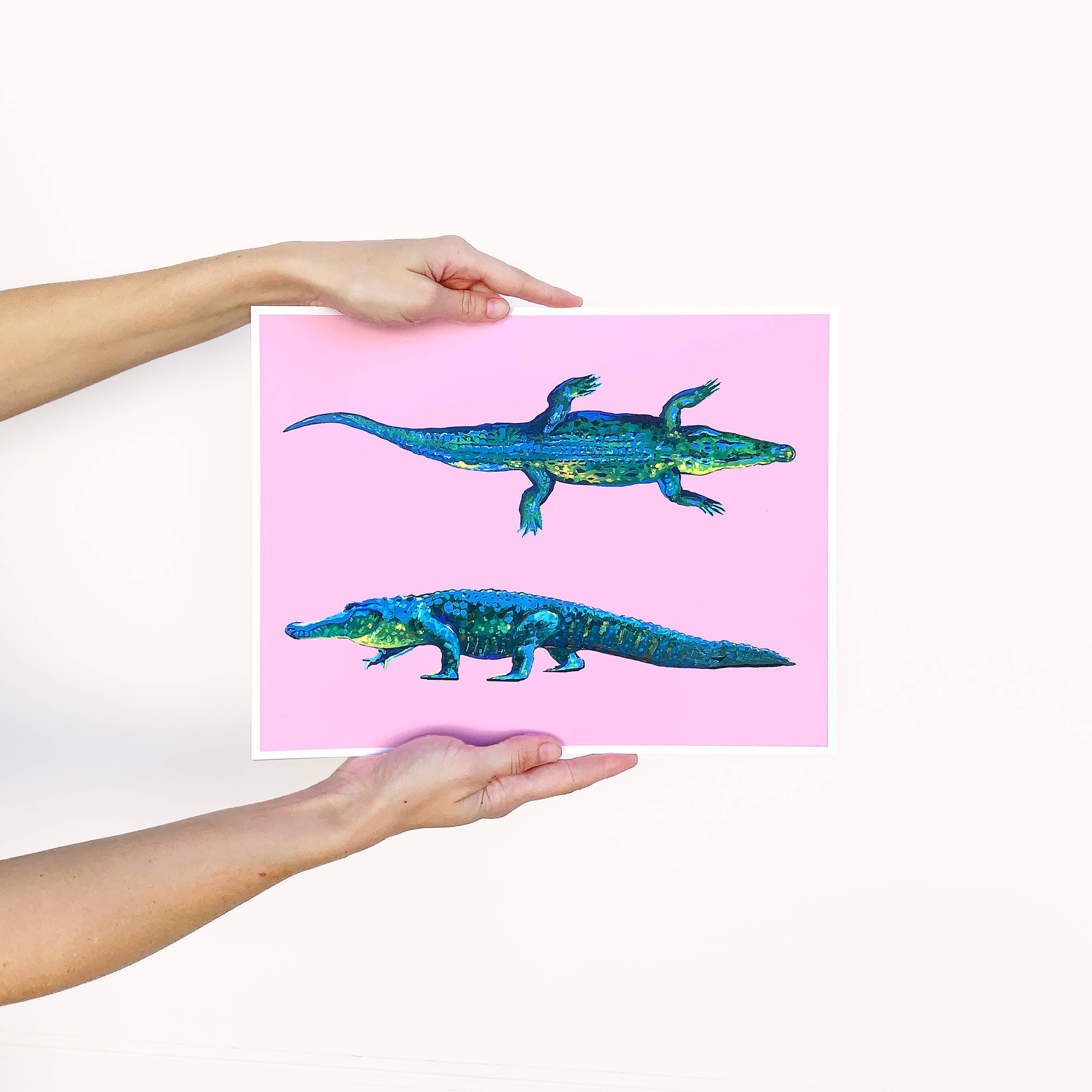 Emily Furr Fine Art - Wholesale Art Print - Alligator Print in Pink1