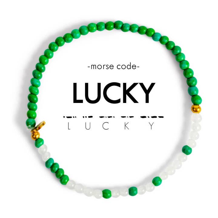 3mm Morse Code Bracelet | LUCKY for wholesale by ETHICGOODS