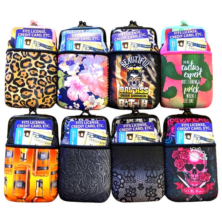 Smokezilla Kiss Lock Neoprene Cig Pouch Assortment- 8/Pack for wholesale by Novelty Closeout