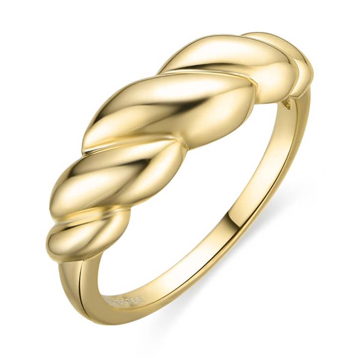 Luxenter - Vente Anneau/bague à empiler - Bague Luxenter en argent sterling 925 finition or 18K - Gilsi0