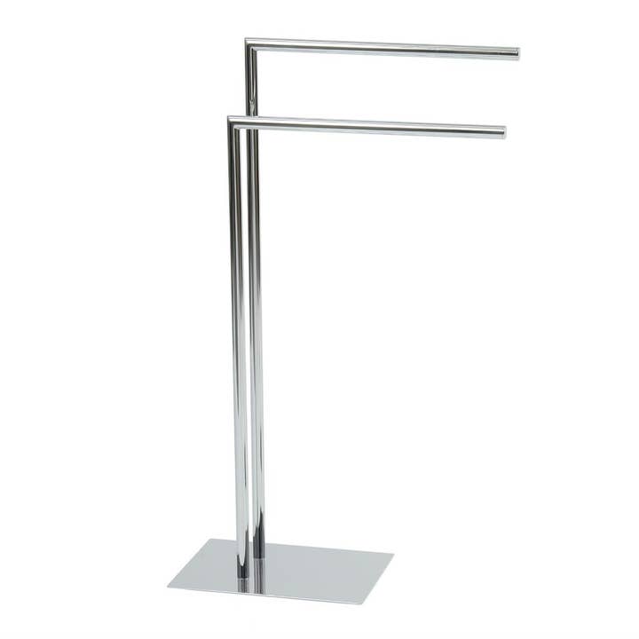 Portasciugamani da terra in metallo argentato moderno per la vendita all'ingrosso da parte di Andrea House