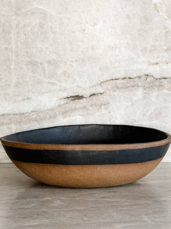 medium stoneware serving bowl black for wholesale by erin murphy pottery