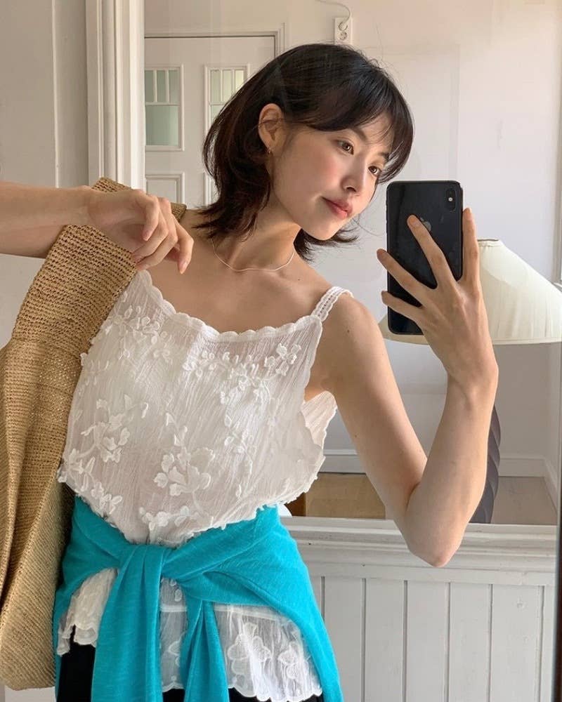 Hope & Sunshine - Wholesale Camisole - Dames - Kanten Geborduurde Jacquard Camisole27