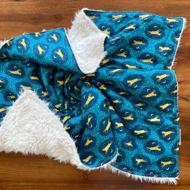 Baby Blanket - Goodnight Moon Cows for wholesale by Gracie Stitches