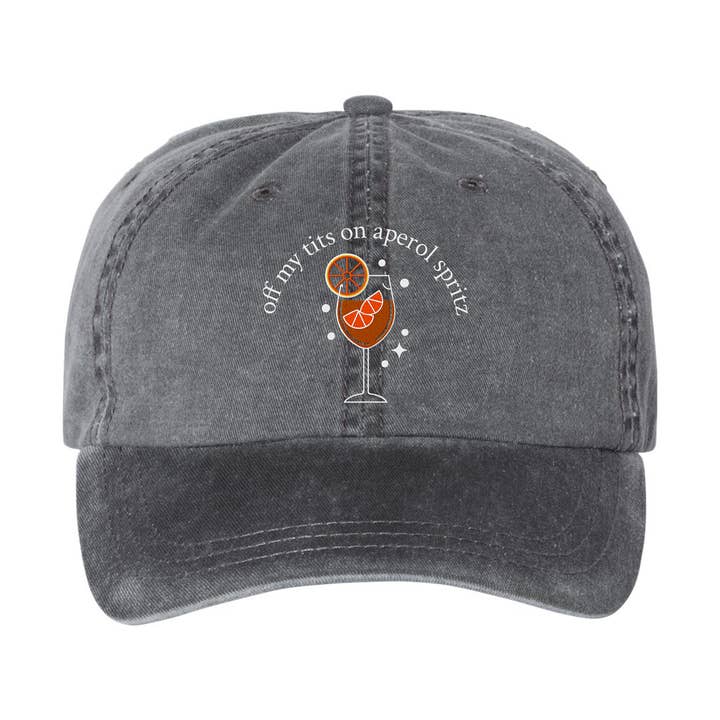 Casquette teinte en pigment brodée Spritz en lots pour la vente par femfetti