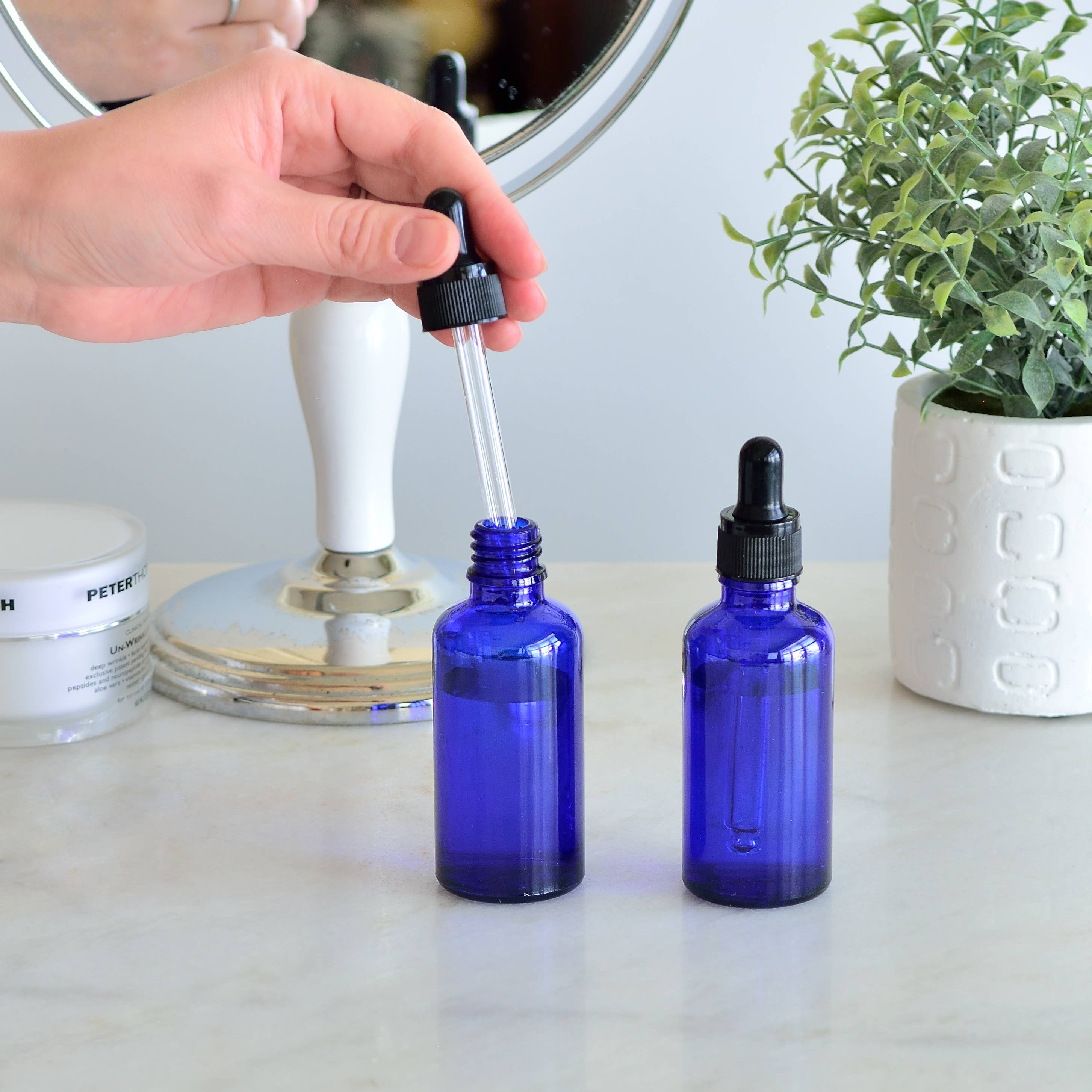 Youngever - Vente Supports pour huile essentielle - Youngever Lot de 12 flacons compte-gouttes en verre de 2 oz Bleu3