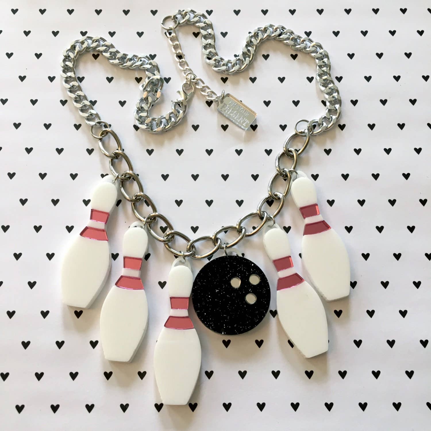 I'm Your Present - Wholesale Pendant/Charm Necklace - Bowling Pins And Ball Charm Necklace3