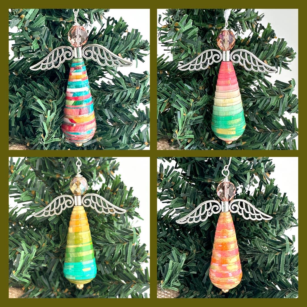 Allison Lake Handmade - Wholesale Ornament - Paper Bead Kerstvakantie Engel Ornament | Bundelpakket4