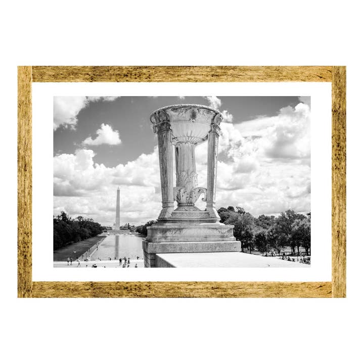 DC Washington DC Marble Tripod at the Lincoln Memorial Giclee Travel Print for wholesale by Lower 48 Trading Company Road Trip Shop
