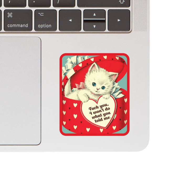 Juju and Moxie - Wholesale Sticker - Fuck You Kitty Cat Swear Funny High Quality Vinyl Sticker1