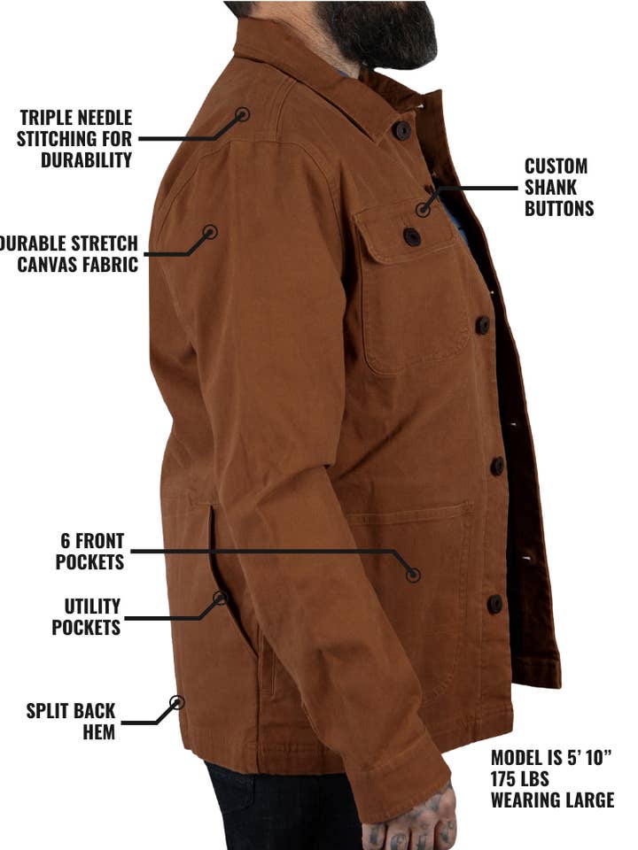 Heston Chore Coat - Black for wholesale on Faire4