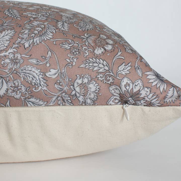 Textileish - Venta al por mayor Funda de cojín - Funda de almohada lumbar Dusty Rose, cojín malva1