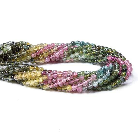 Beads of Cambay - Wholesale Kralen - 3mm meerkleurige toermalijn kralen effen rond 14,5 inch 115 stuks1