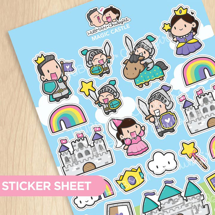 Aufkleberblatt - Magic Castle für den Großhandel von hubmanchubgirl.
