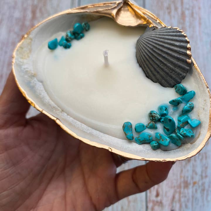 Turquoise Candle Shell for wholesale by Serenity Shells