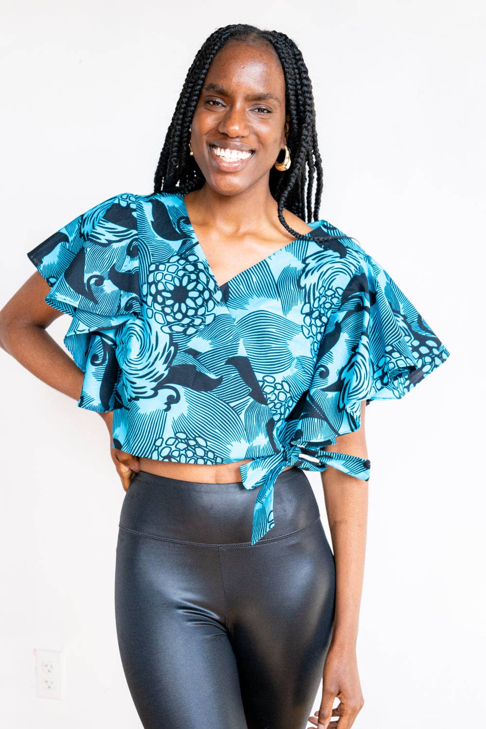 Amooti Store - Wholesale Blouse - Women's - Wrap Blouse Kisoro - butterfly sleeves3