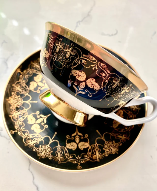 misshavishamscuriosities - Wholesale Coffee/Tea Cup - Black Nouveau Cursed cup and saucer1