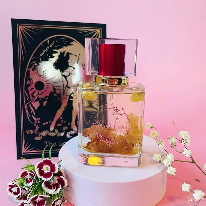 Maison Roselene – Engroshandel Duftolie – Kærlighed og lidenskab parfumeolie: Elskerne med tarotkort