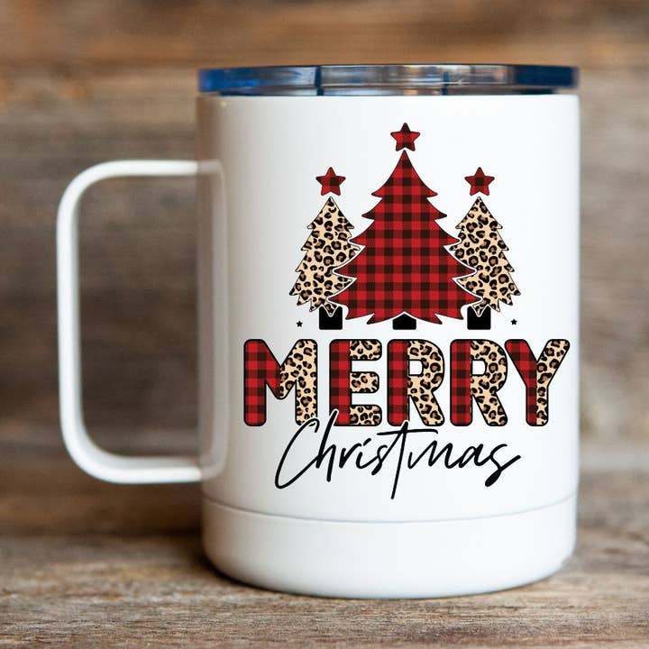 Weihnachten 12oz Reise-Kaffeebecher für den Großhandel von Stencil Art Canada