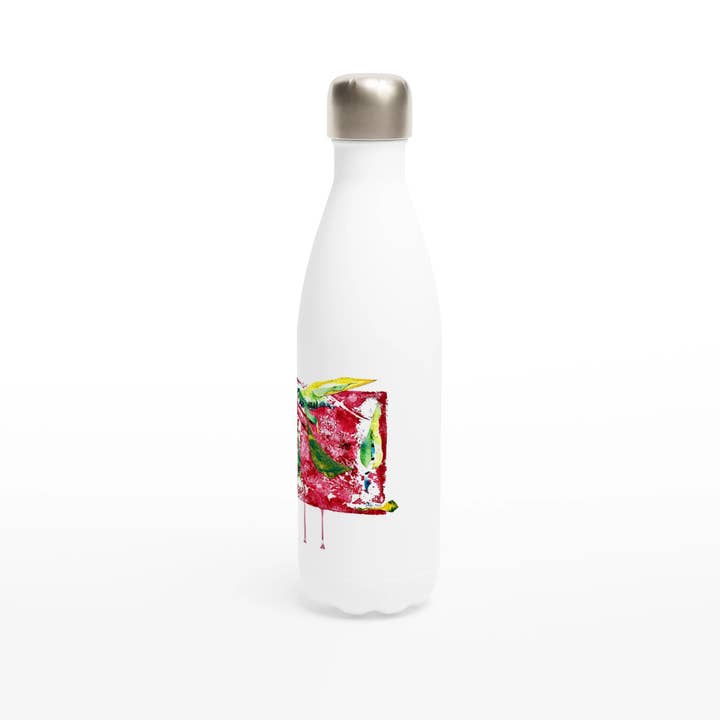 ARTLUXVISION - Wholesale Water Bottle - Weiße 17oz Edelstahl-Wasserflasche, Vogel mit Korn - Freudiges Design.2