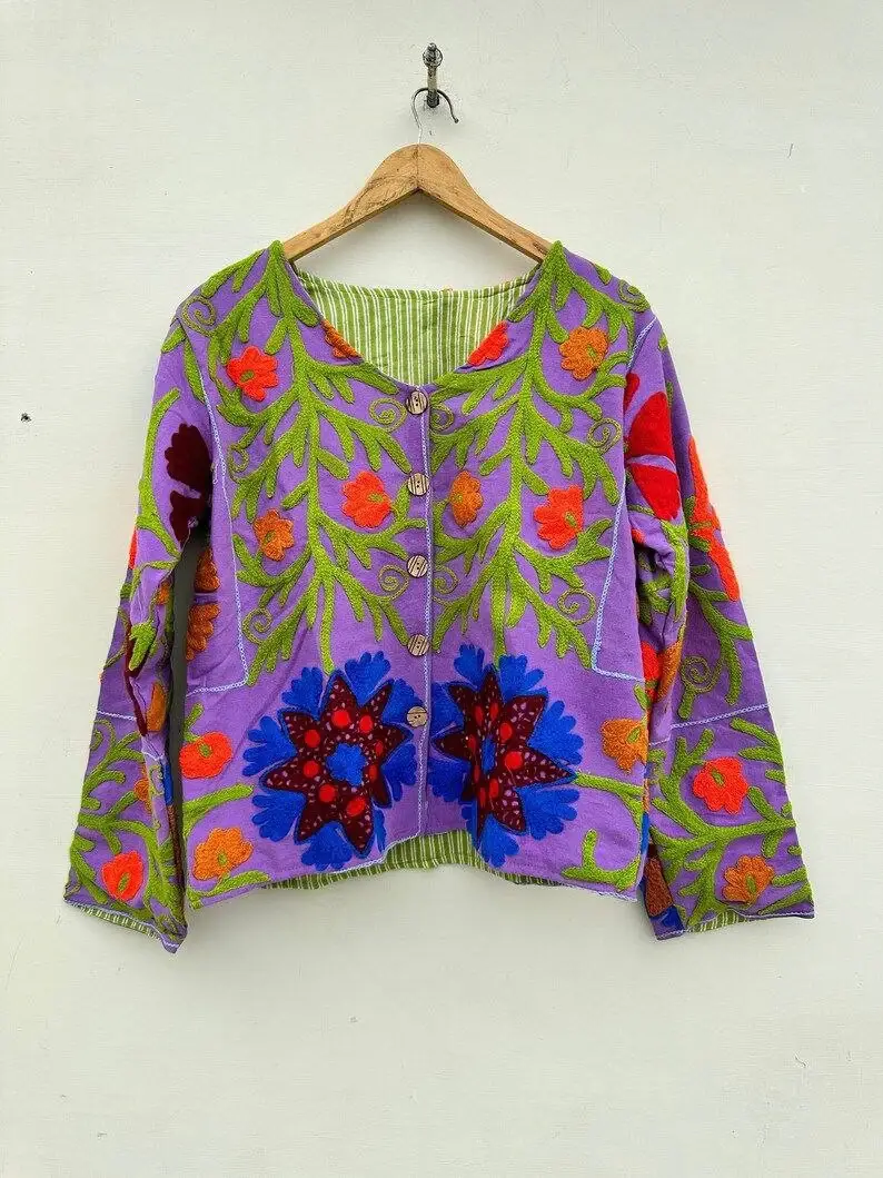 Bhawana Handicrafts - Wholesale Jacket - Women's - 5 Piece Lot, Suzani Embroidery Jacket Womens Suzani Coat3