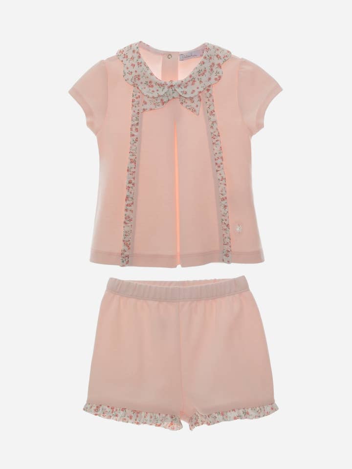 Conjunto rosa de niña con estampado Liberty para venta al por mayor de Patachou