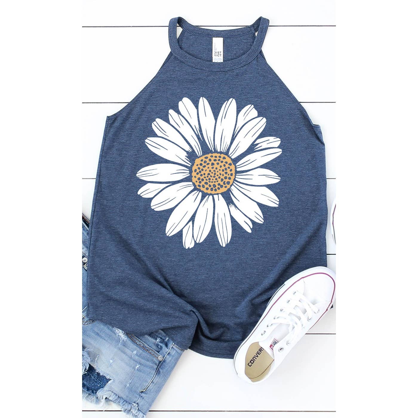 Kissed Apparel – Großhandel Tanktop – Damen – Tanktop mit Gänseblümchen, Frühlingsblumen, Sommerblütenblüten1