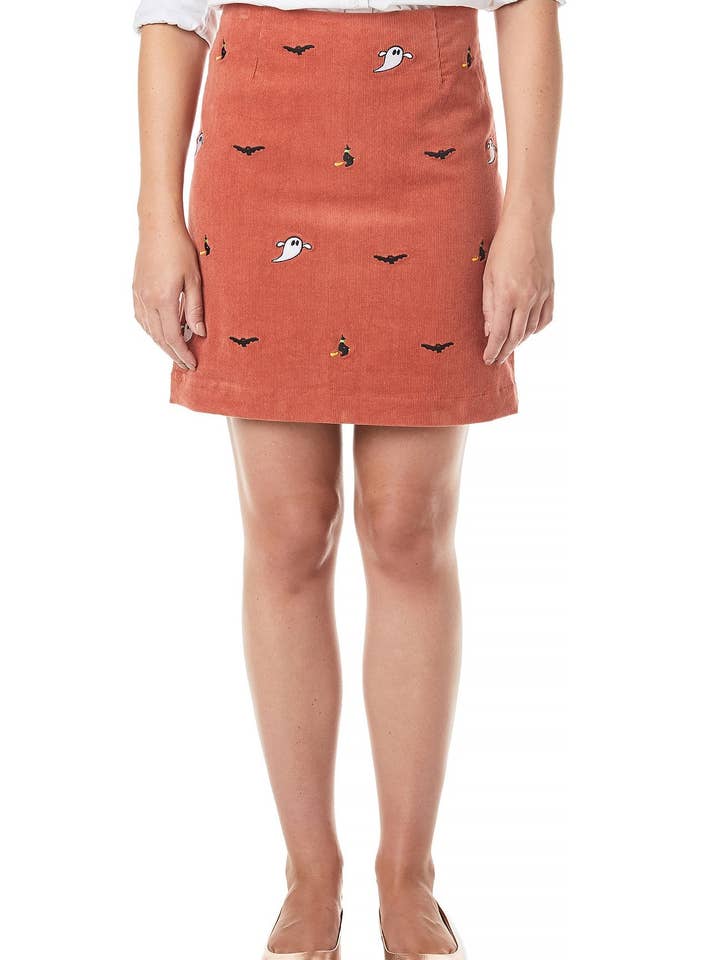 Rood Ali Rokje Corduroy Nantucket rood met Ghost Bat & Witch 19" voor groothandel op Faire