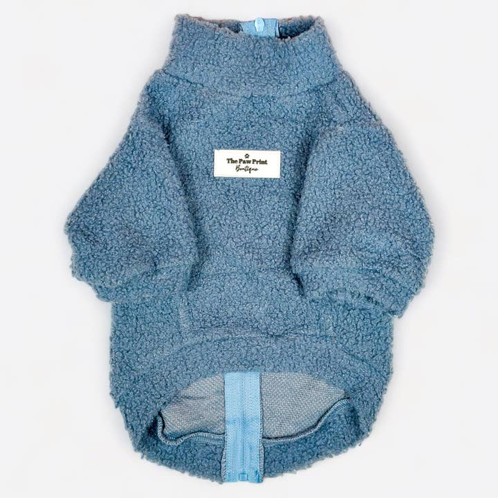 The Paw Print Boutique – wholesale Pet jumper – Dog – Teddy Fleece - Dusky Blue0