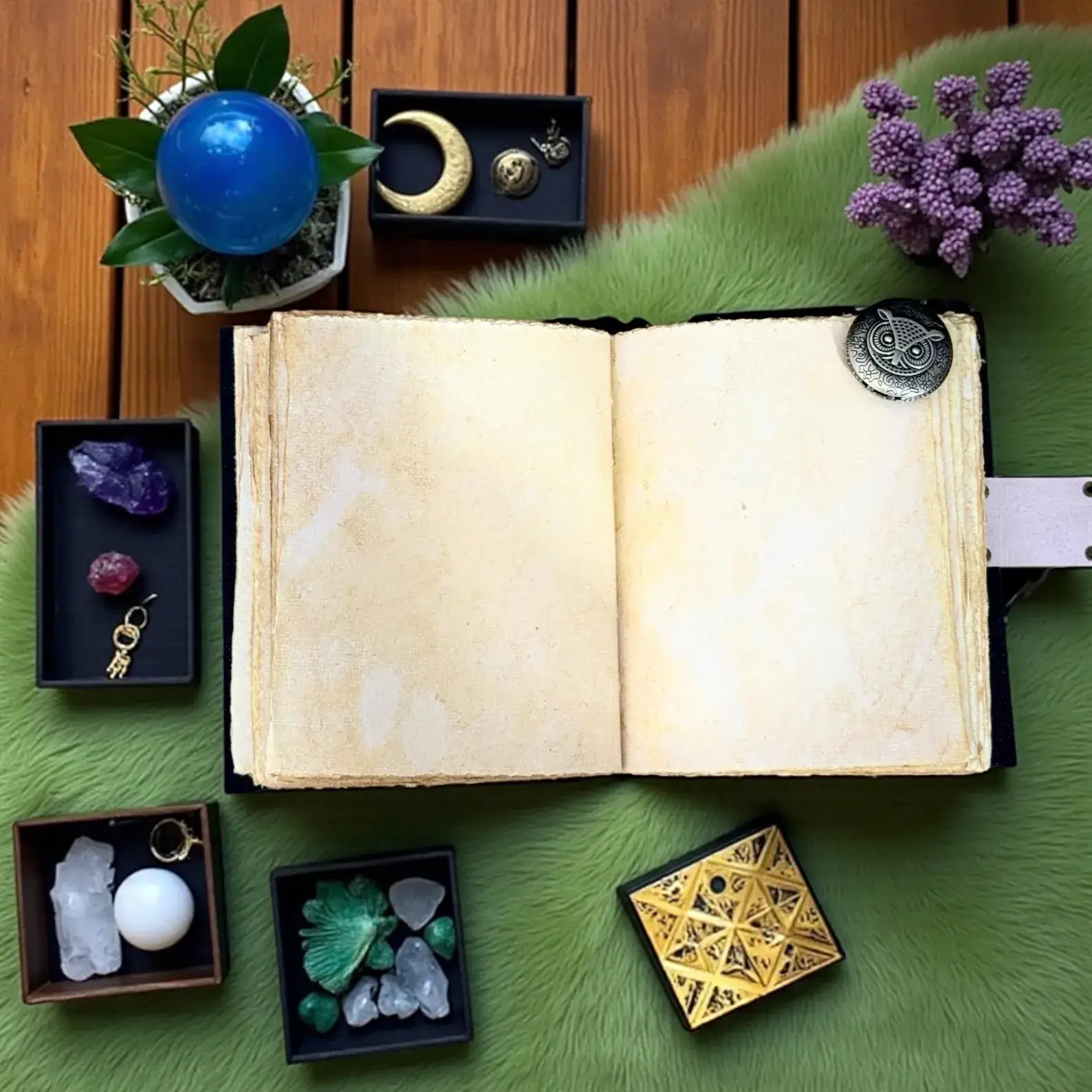 MNM HANDICRAFTS - Vendita all'ingrosso Diari/agende - Diario in Pelle delle Fate – Grimorio Fatto a Mano Libro delle Ombre3