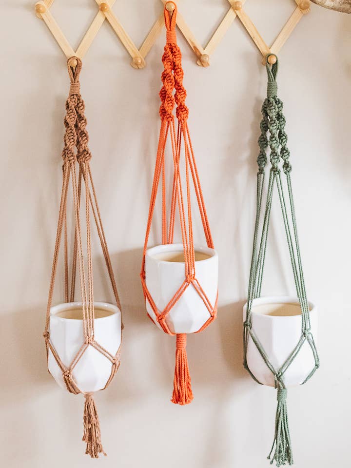 Macrame Plant Hanger, Large pot plant hanger, hanging plante for wholesale by Make My Day Design