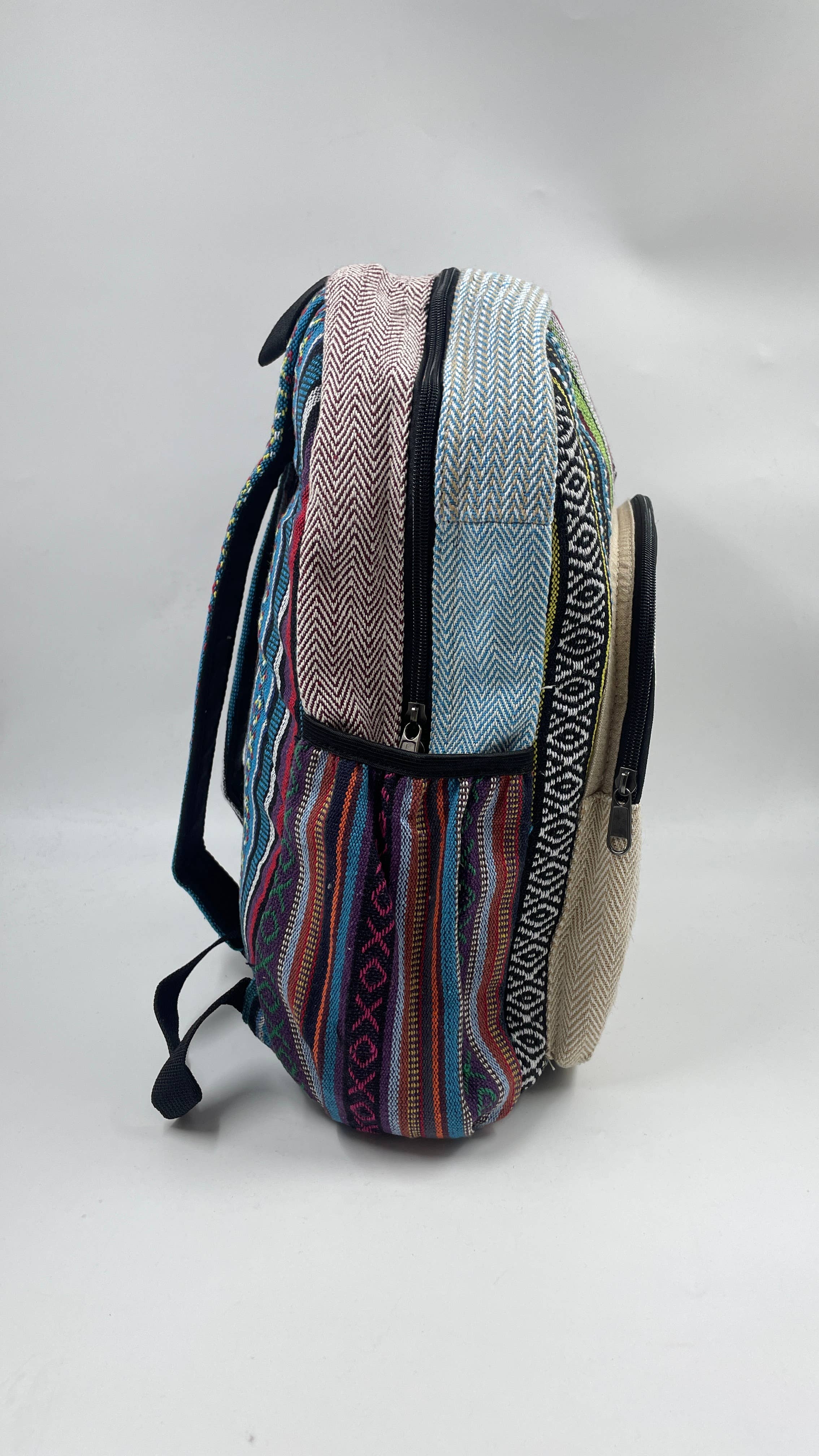 Funky Yak Ltd – wholesale Backpack – Women's – 100% Quilted Handmade Himalayan Hemp BackPack-Elephant Embro1