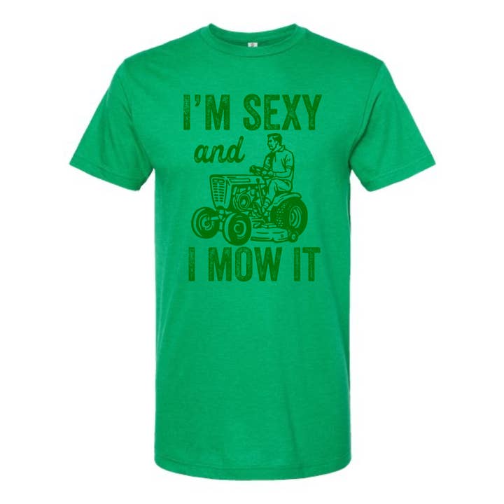 dkhandmade - Wholesale Screen Printed T-Shirt - Men's - I'M SEXY AND I MOW IT T-SHIRT (KELLY GREEN)
