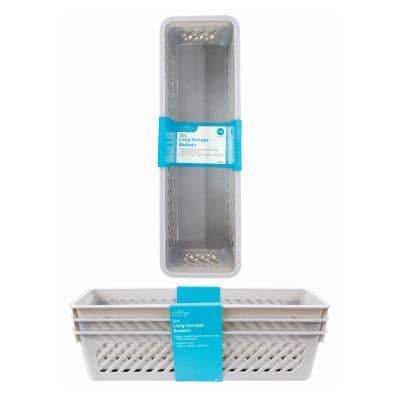 Rinkit Ltd – wholesale Basket – Plastic Storage Baskets - 26.5cm x 17cm x 6cm - Grey - Pack of 3 - By Ashley1