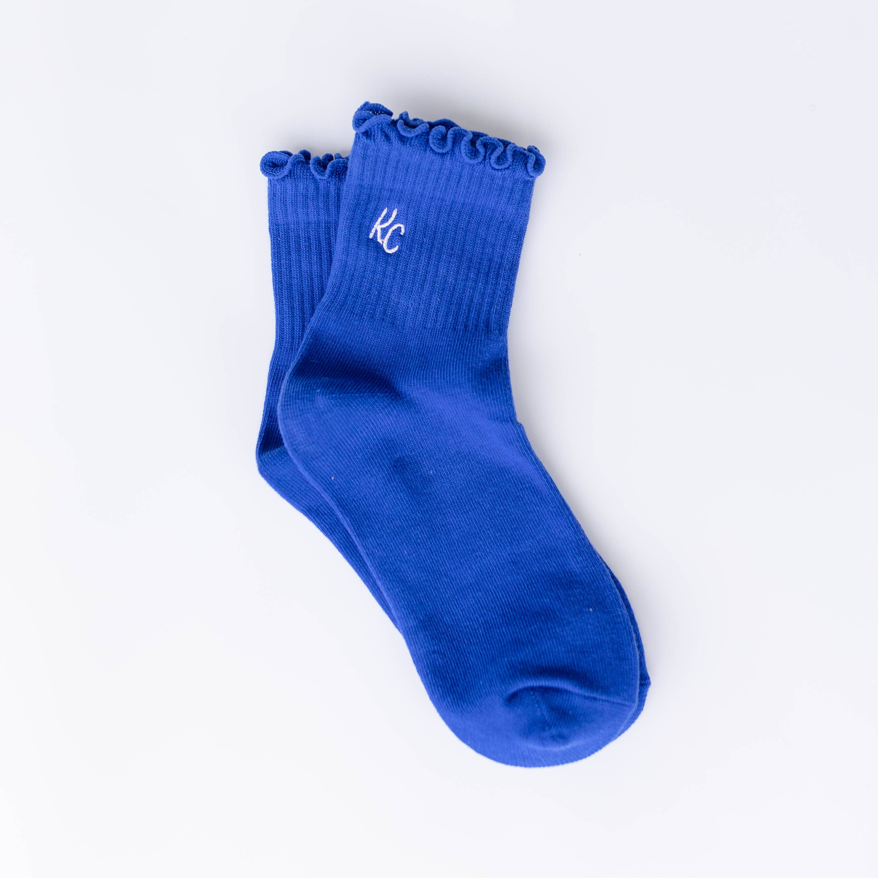 Carly Rae Studio – Meias - Mulher por atacado – Meias com Folhos KC - Azul Royal1