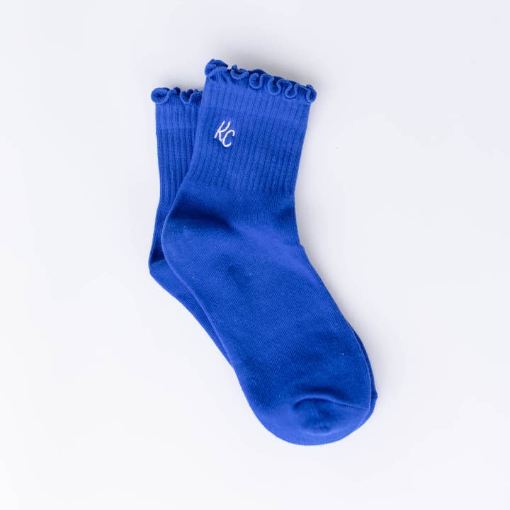 Carly Rae Studio – Meias - Mulher por atacado – Meias com Folhos KC - Azul Royal1