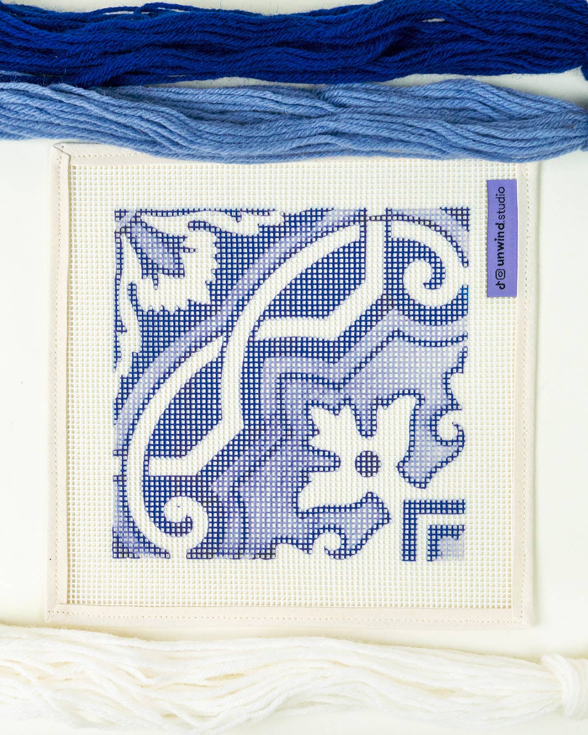 Unwind Studio - Wholesale DIY Craft Kit - Portuguese Tile Needlepoint Kit: Fontainhas2