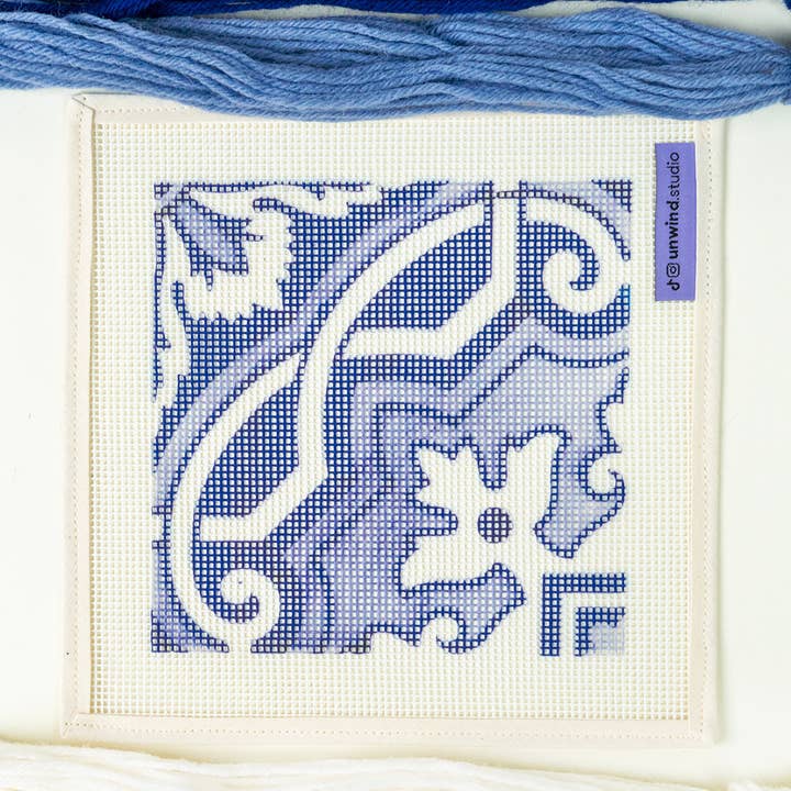 Unwind Studio - Wholesale DIY Craft Kit - Portuguese Tile Needlepoint Kit: Fontainhas2