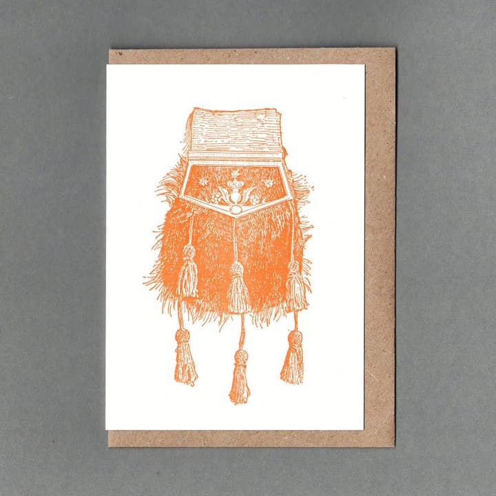 Sporran. Letterpress Greeting Card, Eco Friendly for wholesale by The Passenger Press