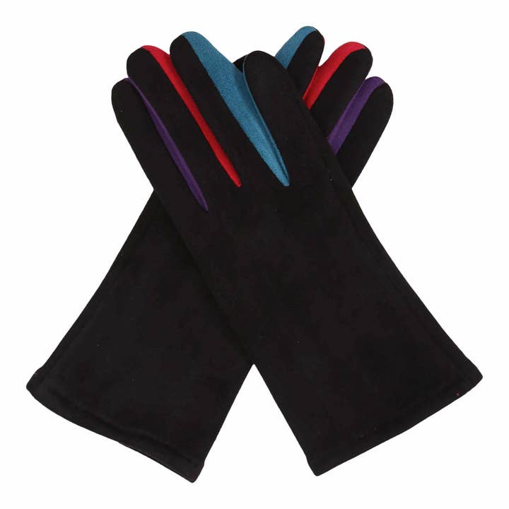 RainCaper - Wholesale Gloves - Women's - RainCaper Black Multi-color Brights Touch Screen Gloves