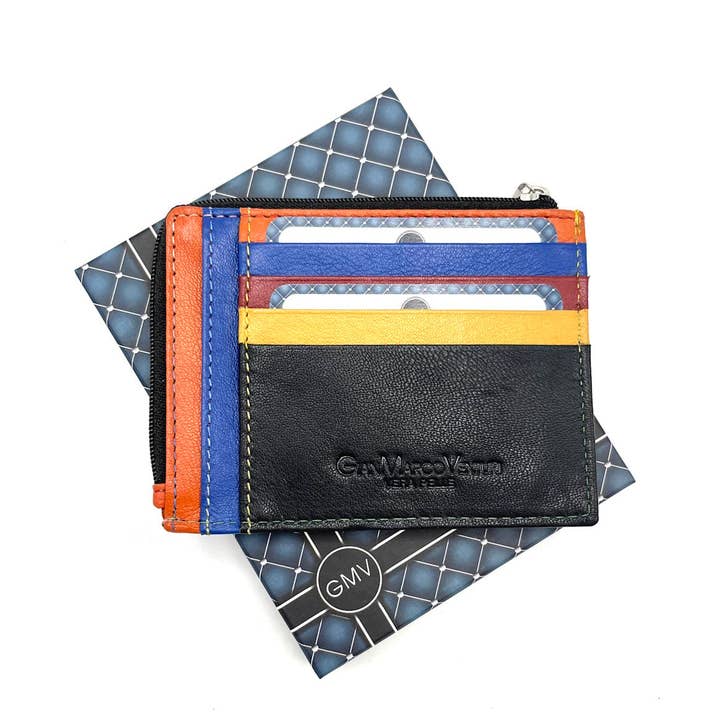 Black Multi Genuine leather wallet, Brand GMV, art. GMV80-11 for wholesale on Faire1