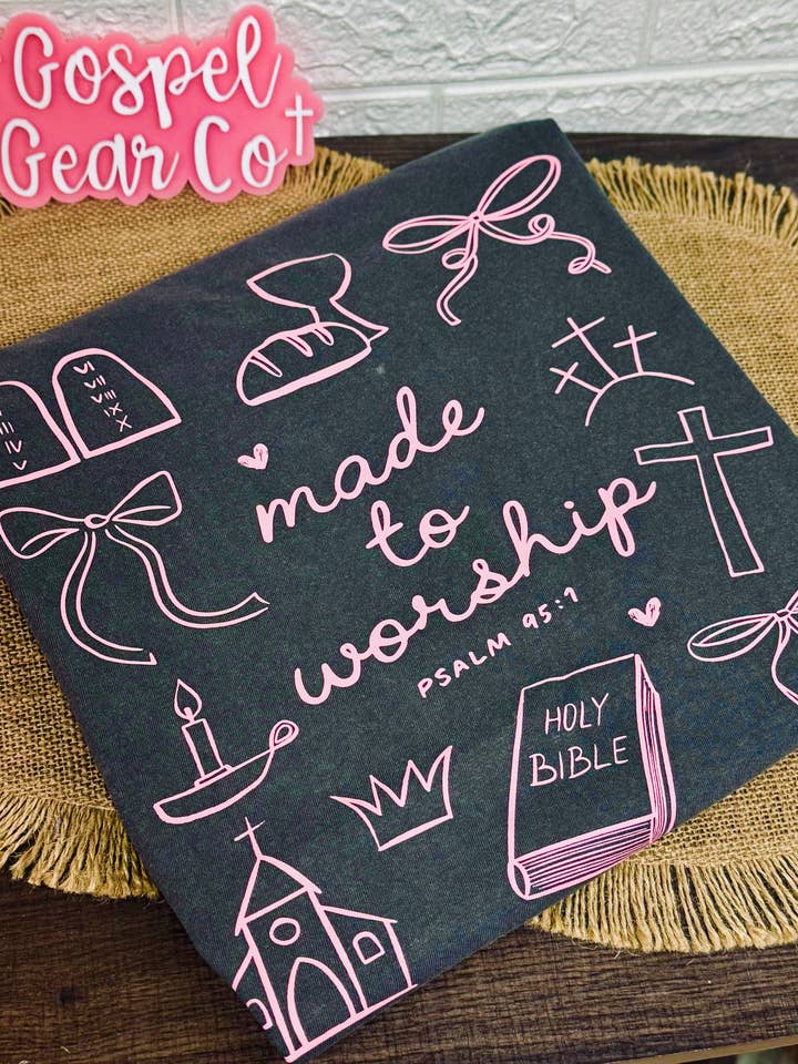 Camiseta Gráfica Hecha Para Adorar para venta al por mayor de Gospel Gear Co