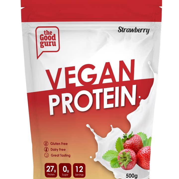 Vegan Protein Powder Strawberry for wholesale by The Good Guru