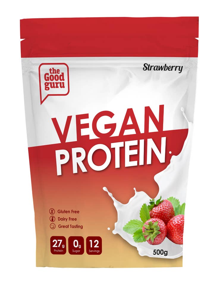 Vegan Protein Powder Strawberry for wholesale by The Good Guru
