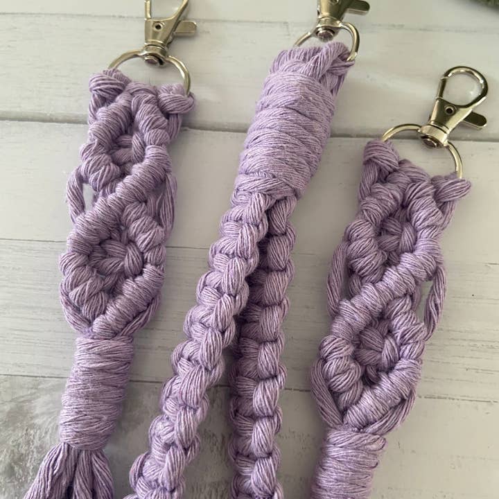 Chickadee Creations - Wholesale Keychain - Women's - Boho Macrame key chain and/or wristlet … lavender