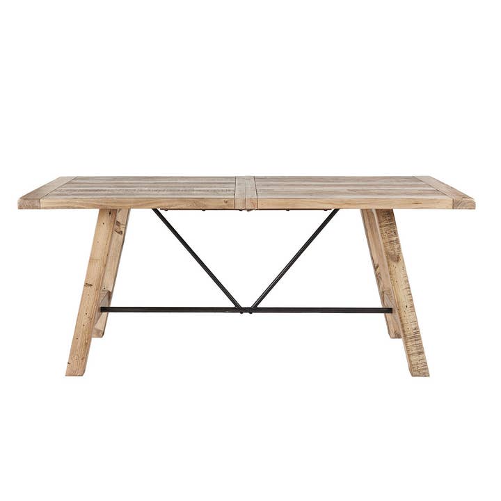 Olliix - Wholesale Side Table - Reclaimed Natural Wood Dining Table with Metal Support *