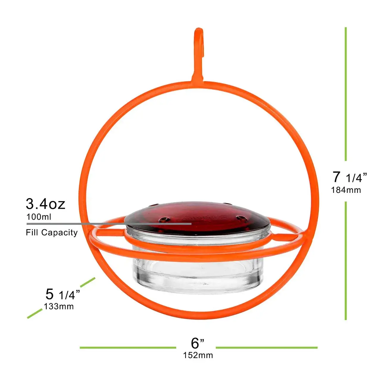 Couronne Co. - Wholesale Bird Feeder - Mosaic Birds Hummble Bold Hummingbird Feeder Orange5