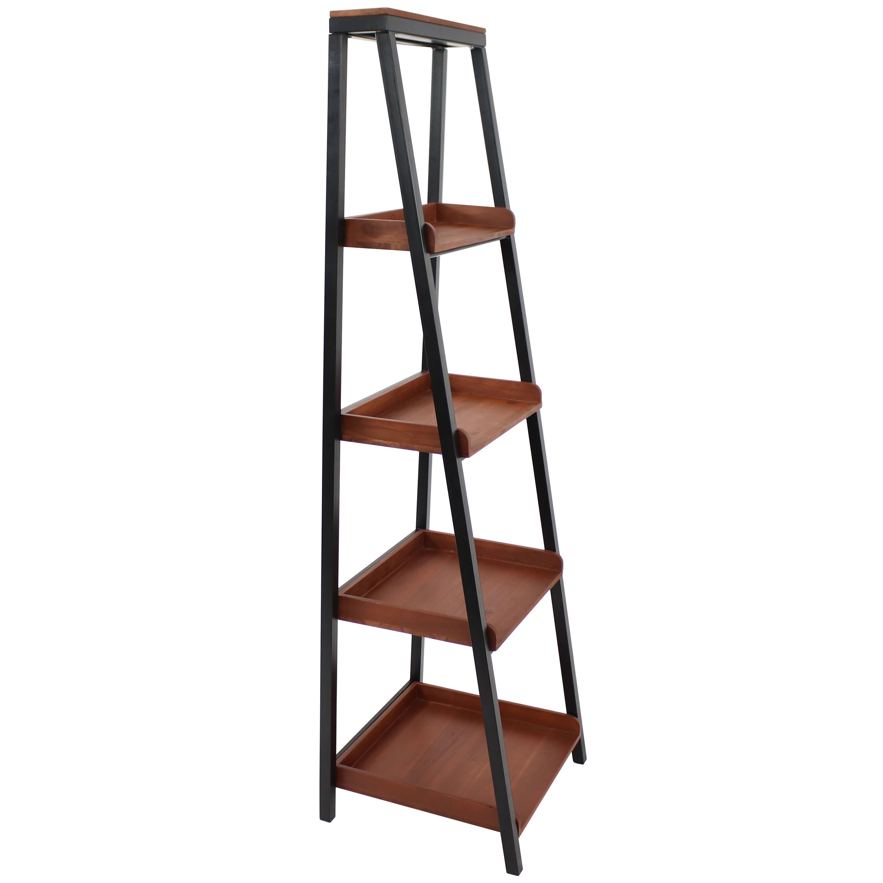 Sunnydaze Decor - Wholesale Bookcase - Indoor 4-Shelf Acacia Ladder Bookshelf - 59.75" H6