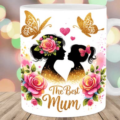 Den bästa mamma fjärilar rosor mugg / Mugg sublimering/Mors dag diskmaskinssäker för wholesale av SubliMasterUK