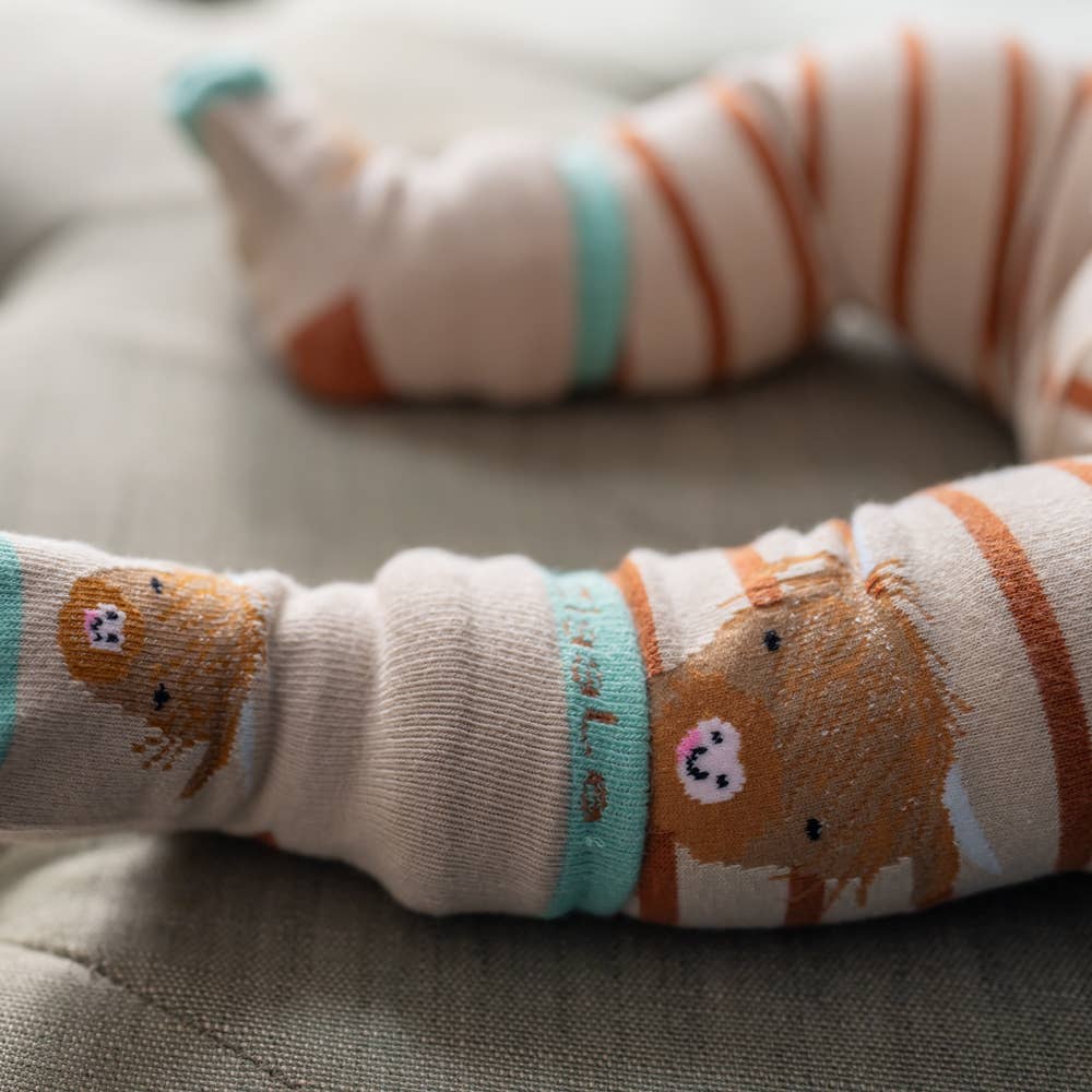 Ziggle Baby – Conjunto de roupa - Bebé por atacado – Conjunto de Leggings e Meias de Bebê Highland Cow7